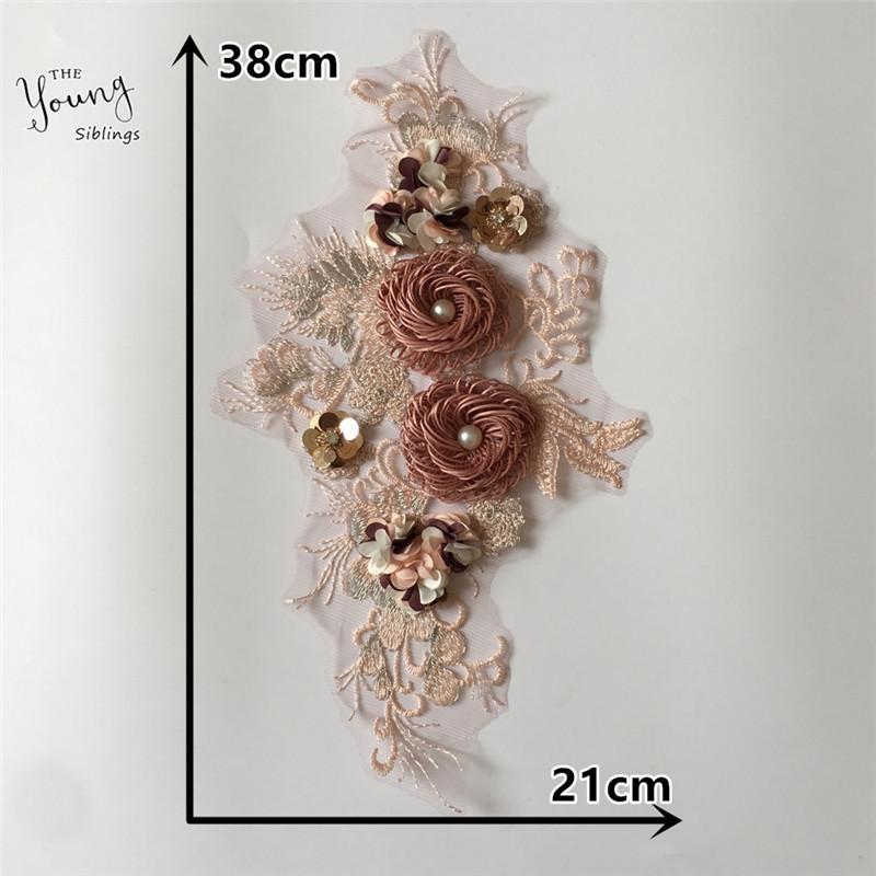 Three-Dimensional Flower Dipping Imitation Pearl Sequins Embroidered Lace Collar Diy Lace Dress Accessories