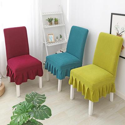 Soft Polar Fleece Fabric Skirt Chair Cover Elastic Chair Covers Dining Room Chair Covers