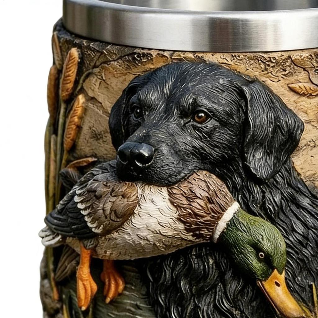 350ml Stainless Steel Insulated Mug Dog Theme Cold & Hot Beverage Cup for Home Camping Dorm Hotel Apartment Party