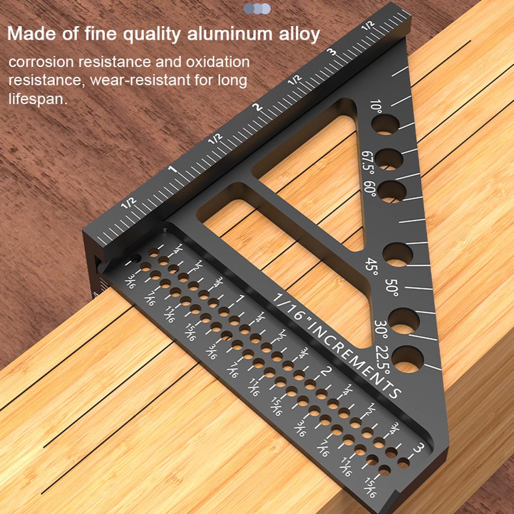 Regla de calibración CrossLine Línea vertical Ángulo de 45 grados Calibre de ángulo recto Regla de ángulo Aleación de aluminio