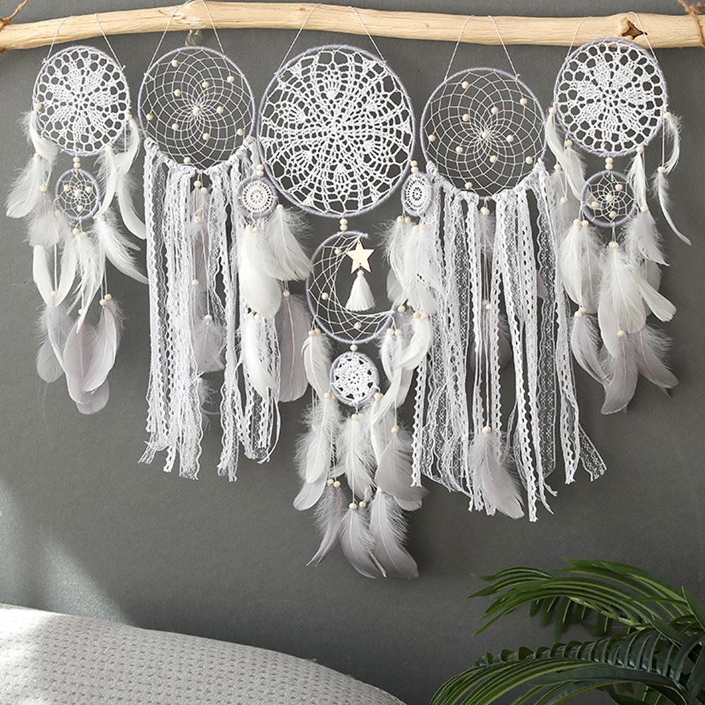Indian Dream Catcher Wind Chime: Handmade Feather Pendant, Indoor Tassel Wall Hanging, Wedding Decoration