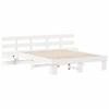 Bed Frame with Headboard White 140 x 200 cm Solid Pine Wood