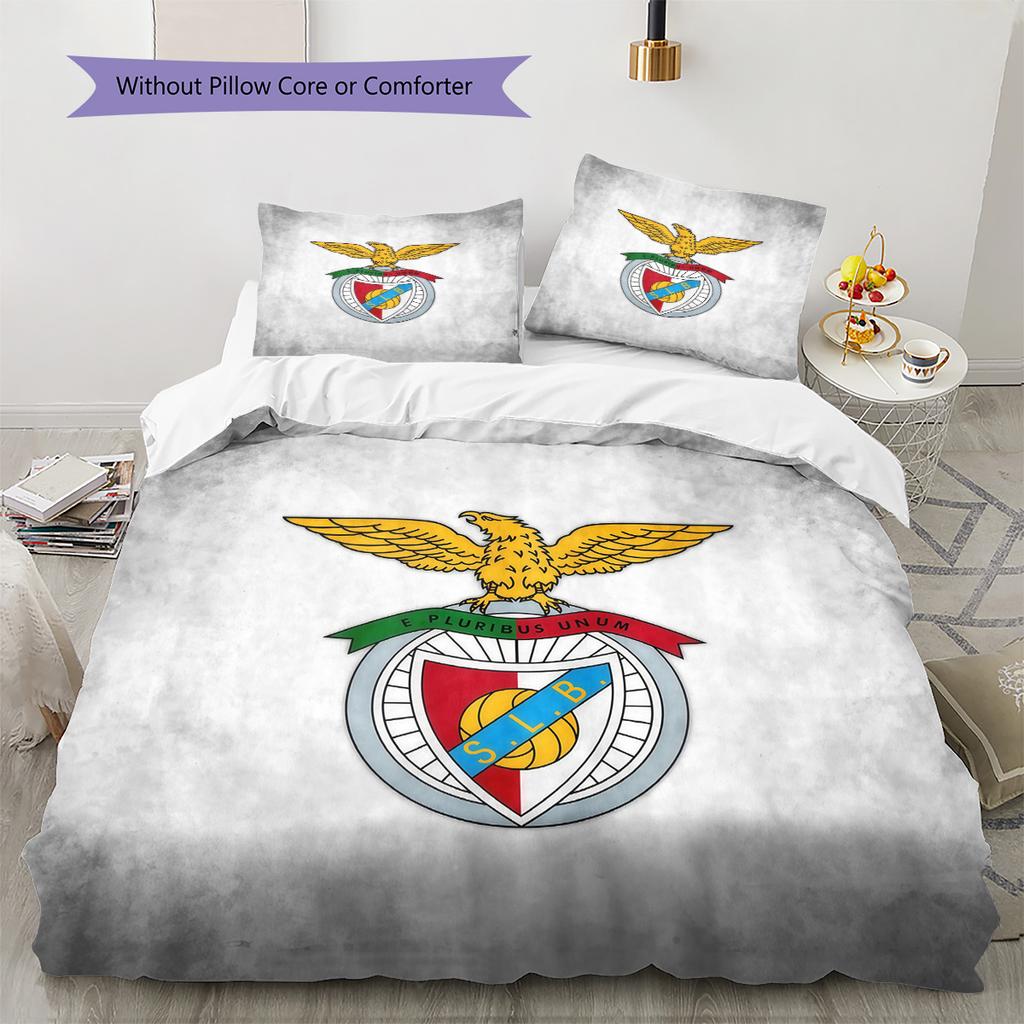 Benfica Pattern Bedding Quilt Set Home Decoration Gift (1 * Duvet Cover + 2 * Pillowcase Without Core).xwn