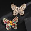 Crystal Butterfly Brooch Zinc Alloy Elegant Design Lightweight For Daily Wear And Evening Event Secure Pin Gift