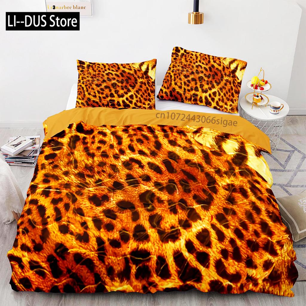 Tiger Bedding Set Single Twin Full Queen King Size Tiger Leopard Bed Set Aldult Kid Bedroom Duvetcover Sets 3D Anime 015