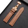 Doppelt genähtes Echtleder Uhrenarmband 20mm 22mm 24mm Armband für Seiko Faltschließe Rindslederband für Omega Uhrenarmband