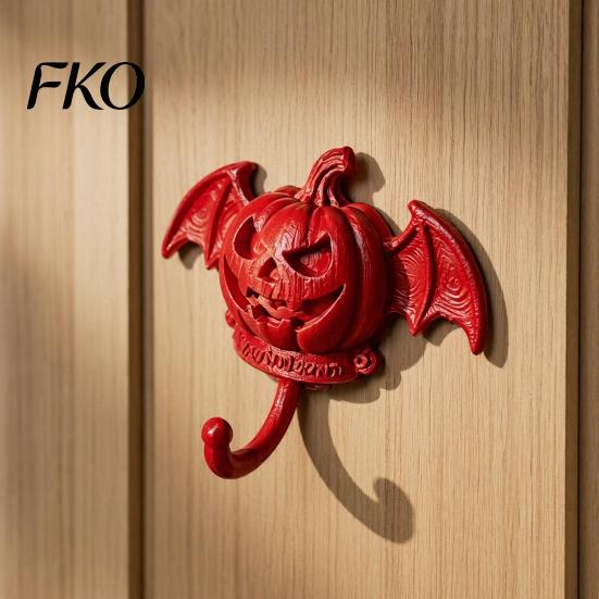 Pumpkin Face Hook Devil Bat Wall Hook, Halloween No-Drill Adhesive for Keys Small Pendant Hanger Bags, Strong Sticky Damage-Free