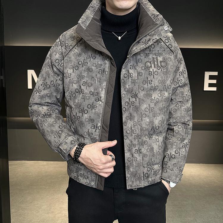 Men's 2025 Winter Trendy Printed Down Jacket - Lightweight, Thick & Stand Collar Outerwear
