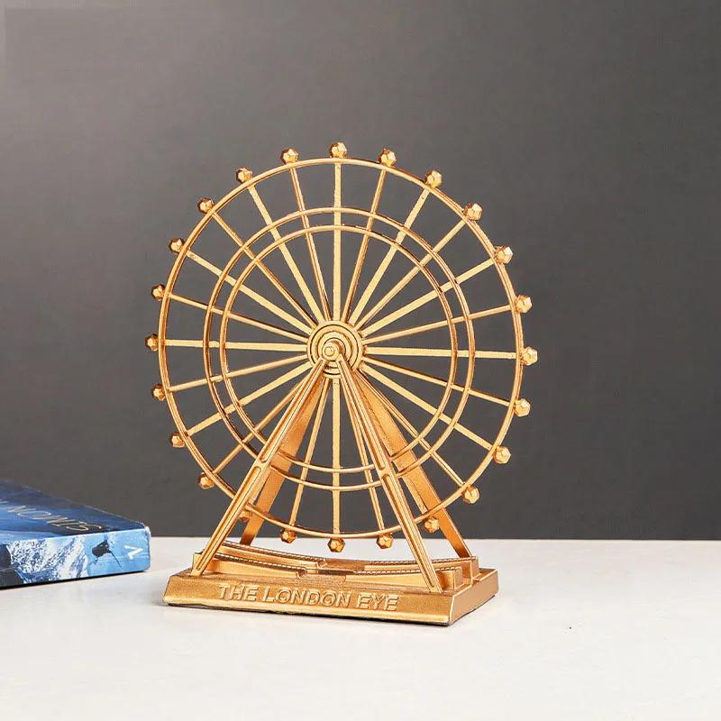 Retro Metal The London Eye Ferris Wheel Ornament England Building Home Desk Decoration Mode Souvenirs Gift