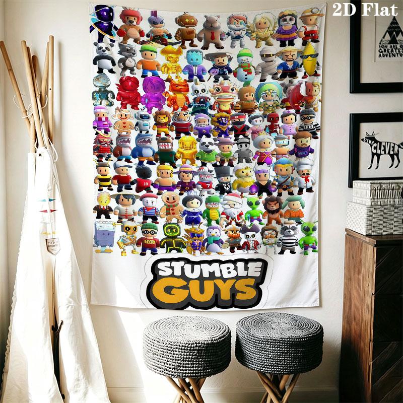 Stumble Guys Chaos Wall Hanging Printed Fabric Blanket Decorative Tapestries for Bedroom Living Room Home Decor