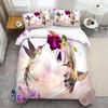 Blumen Vögel Schmetterlinge 3D Druck Bettbezug Bunt Niedlich Haustier Vögel Weich Bequem Für Jugendliche Erwachsene Bettdeckenbezug Kissenbezug