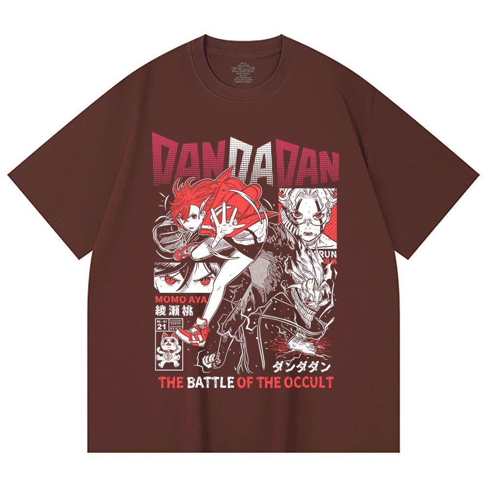 230 Gsm 100% Cotton DanDaDan V4 Occult Battle Print Unisex Heavy Cotton T Shirt