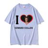 I Heart Edward Cullen Twilight Graphics Print Tee Shirt Unisexs Clothing Couples Fashion T Shirt Unisex Cotton Oversized Tshirt