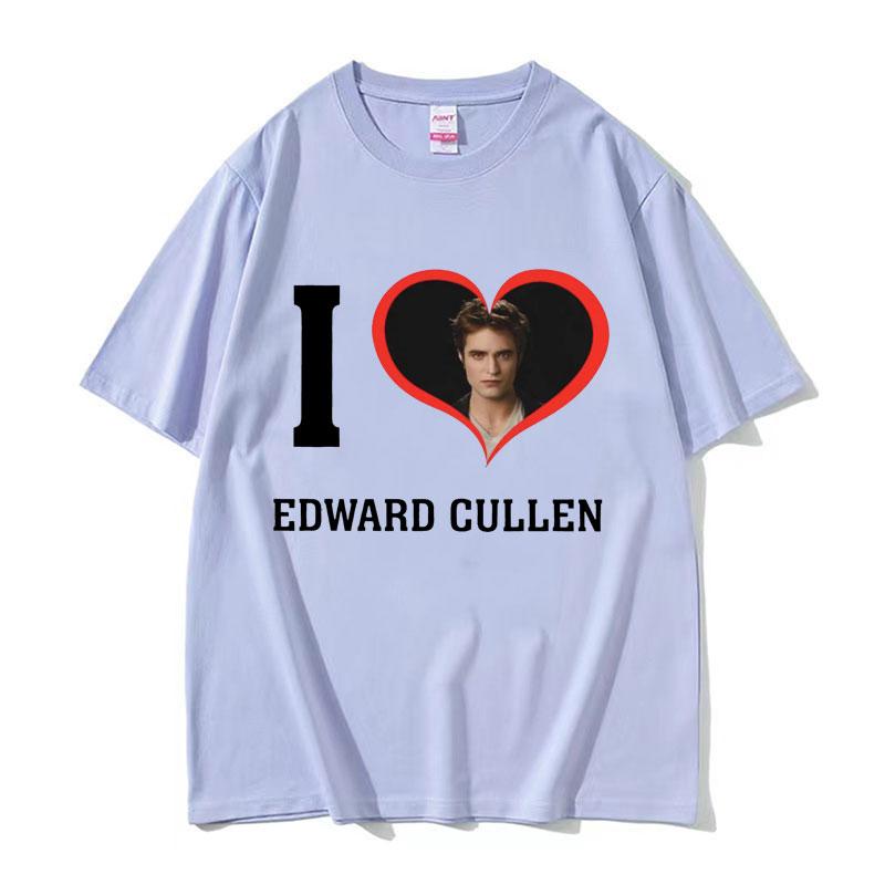 I Heart Edward Cullen Twilight Graphics Print Tee Shirt Unisexs Clothing Couples Fashion T Shirt Unisex Cotton Oversized Tshirt