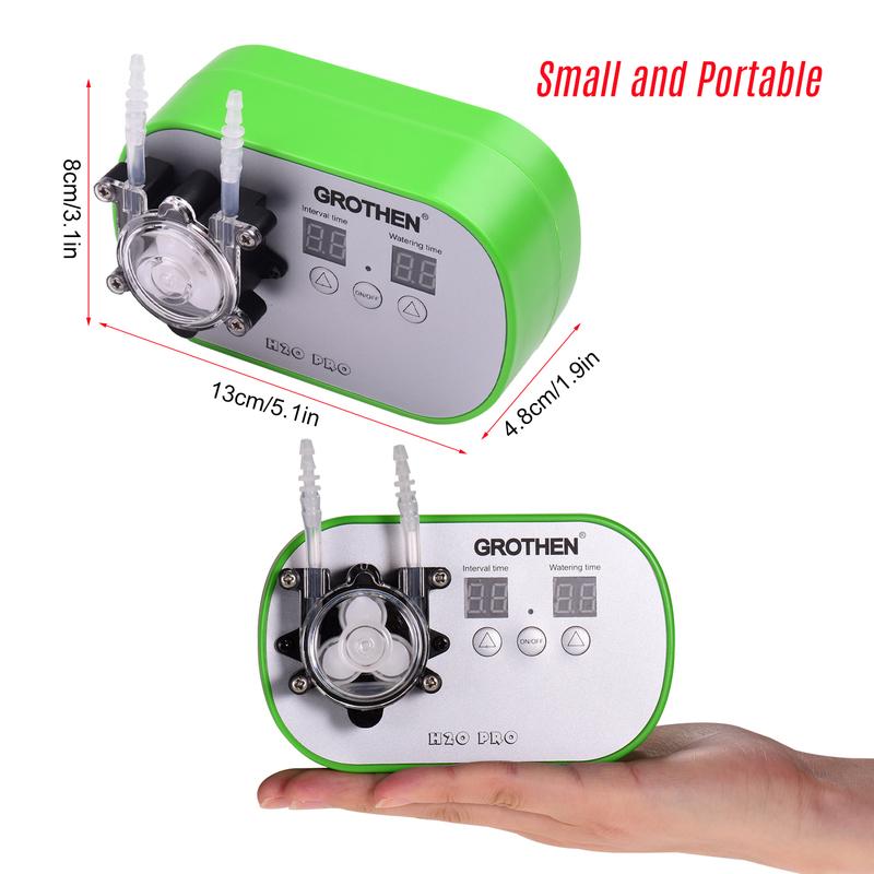 GROTHEN Timed Dosing Peristaltic Pump Metering Pump Smart Watering Device Amount Timing Control with 5 Meter Hose 160ml/min