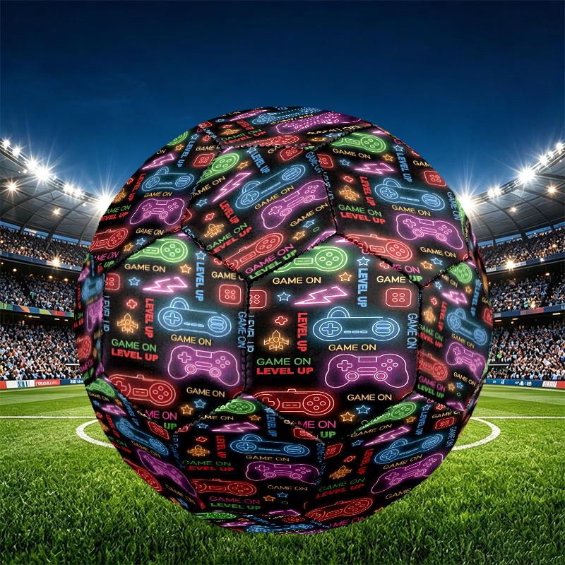 Game On Print Size 5 Soccer Ball, PU Wear Resistant Football for Match Training and Daily Practice, Birthday Gift for Soccer Fans