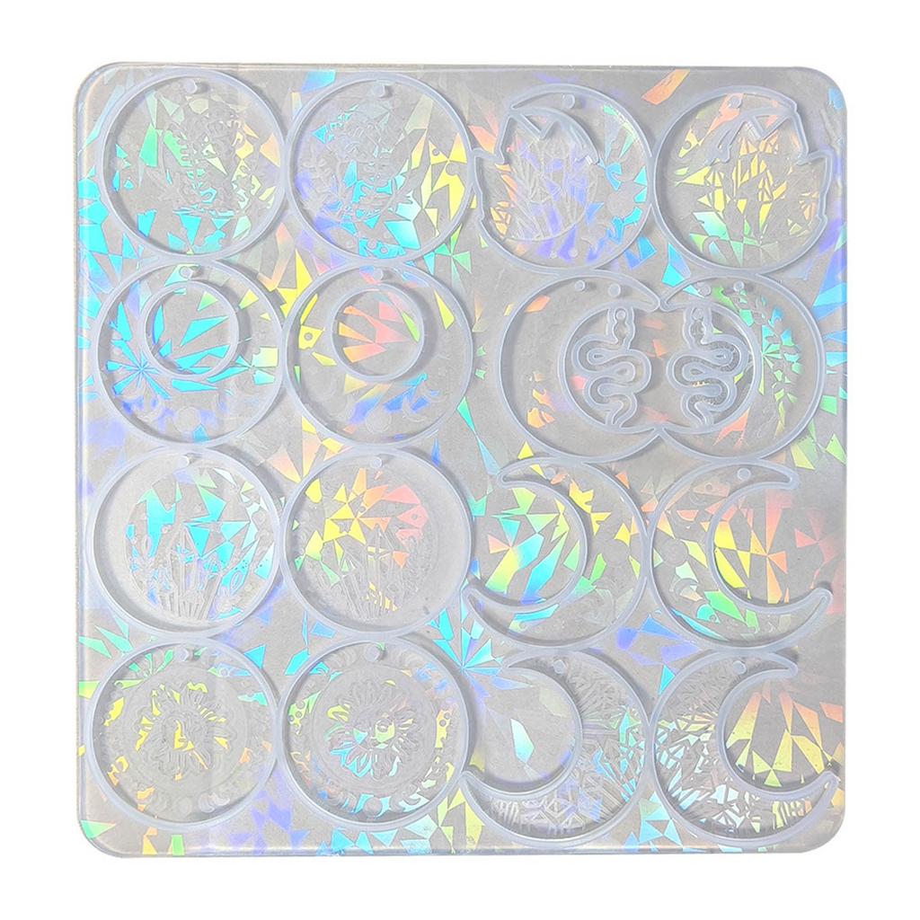 Handgefertigte Silikonform zur Herstellung von Kristallmond-Sonnenblumen-Anhängern, langlebige Epoxidharzform, DIY-Schmuck und Heimdekoration