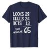 Regalo Divertido para 65 Cumpleaños 65 Años Nacido En 1955 Camiseta Camisetas de Verano Hombre Camiseta de Algodón Ropa Casual Urbana Camiseta Oversize