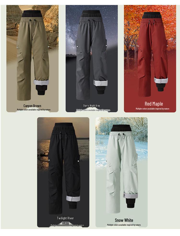 3-in-1 Men's and Women's Ski Pants: Fleece-Lined, Windproof, Waterproof for -40°C Winter Outdoors.