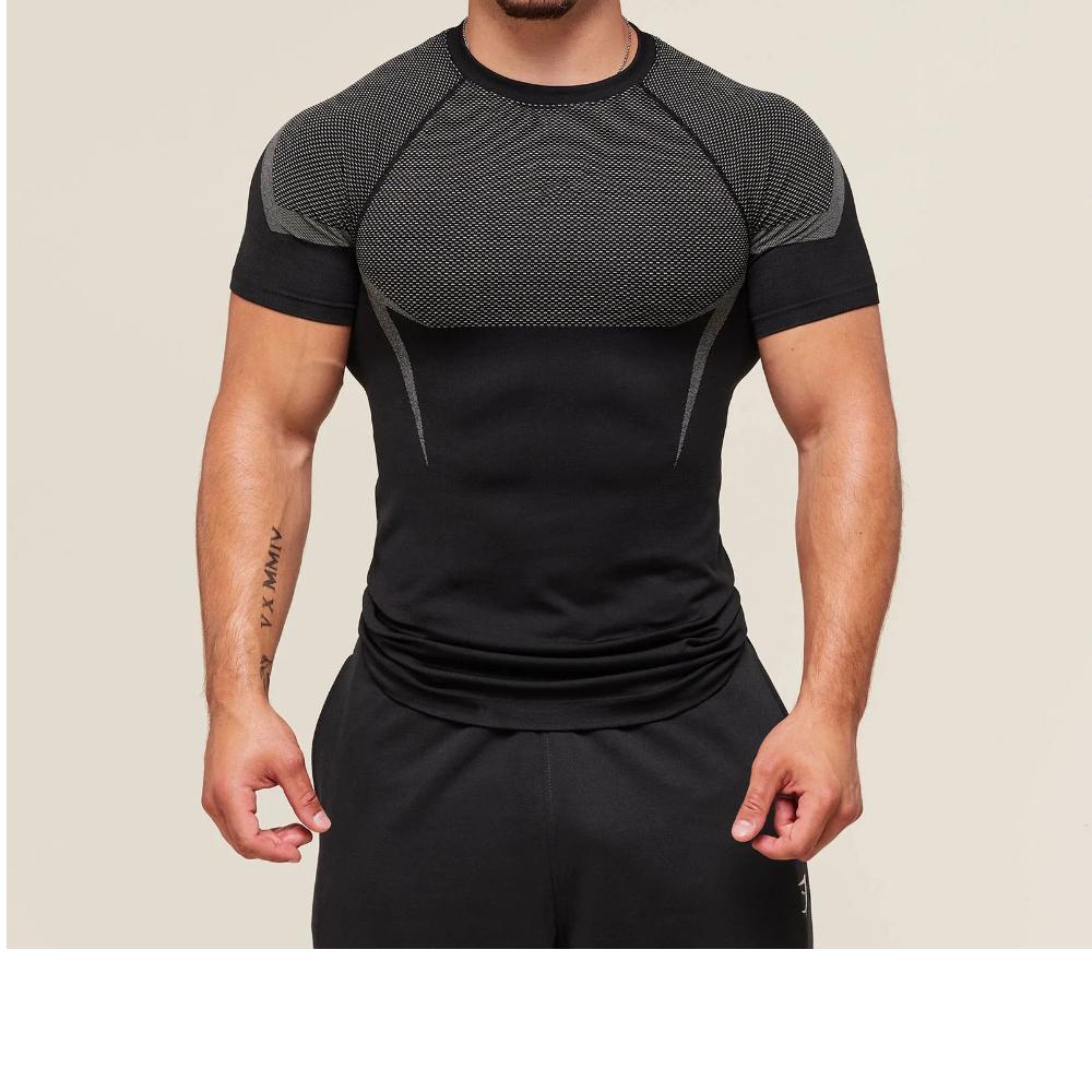 Новая мужская повседневная быстросохнущая дышащая облегающая футболка с коротким рукавом S белый