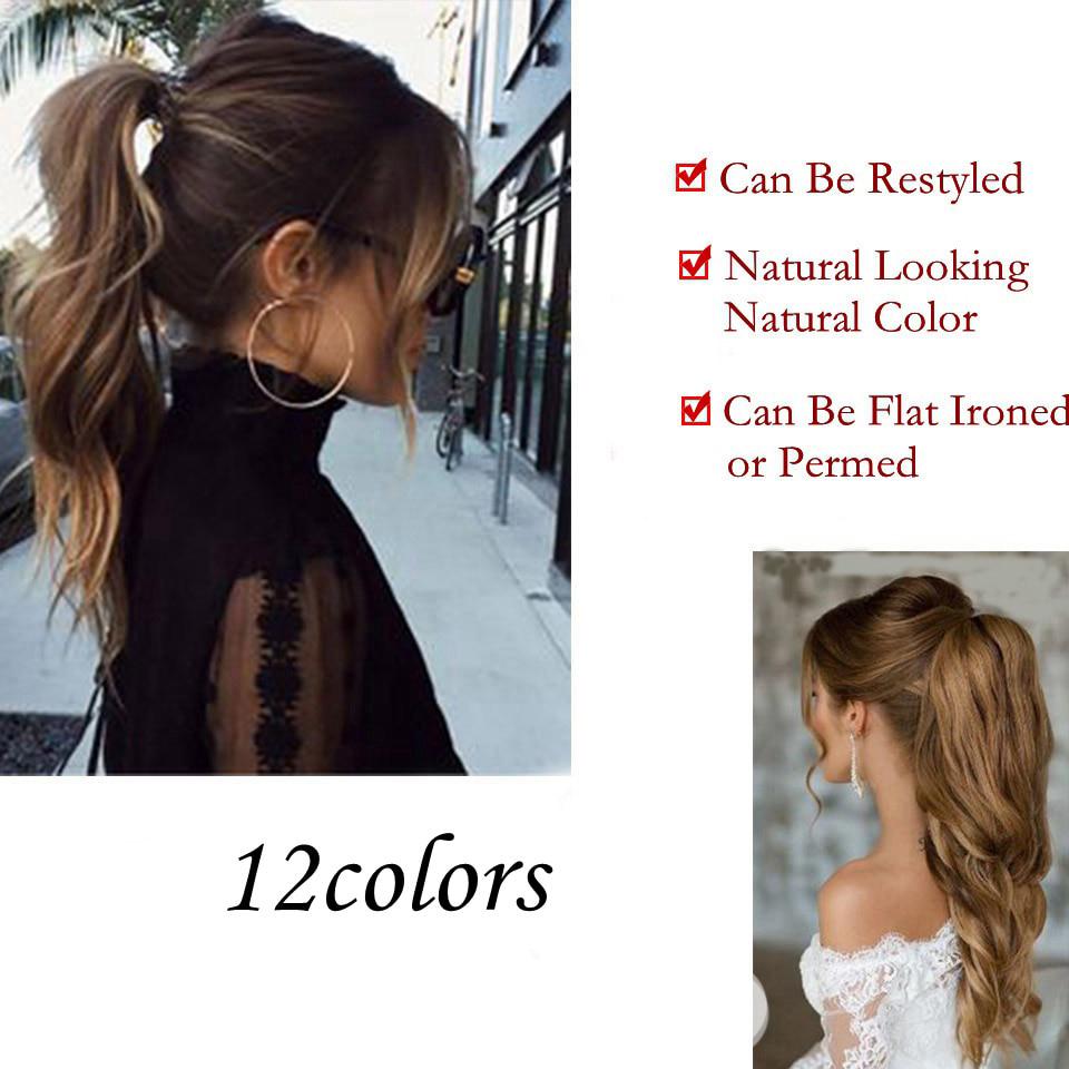XINRAN Long Silky Straight Ribbon Drawstring Ponytail Pieces Available In Hair Extension