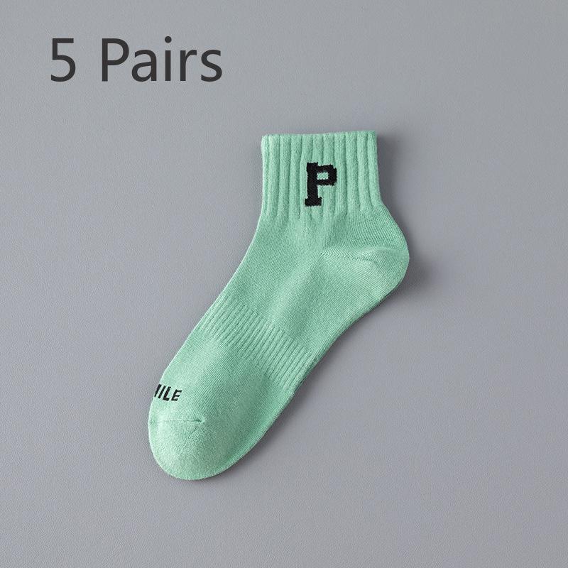5 Paia di Calzini Sportivi Estivi da Uomo in Cotone Sottile Assorbi Sudore e Deodoranti