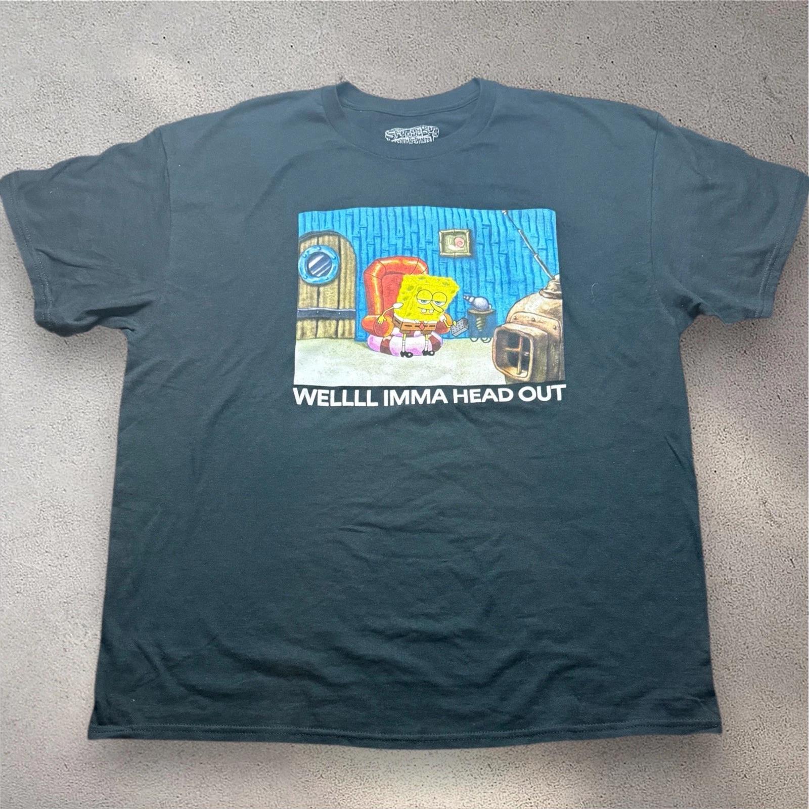 SpongeBob SquarePants Graphic T- Shirt Men’s XL Black Brand New S