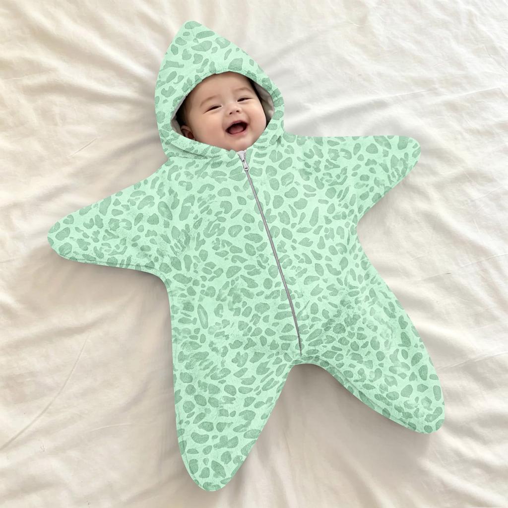 Infant Flannel Swaddle Blanket with Leopard and Polka Dot Print and, Sleep Sack Wrap, Cozy Travel Swaddle for Outdoor Use