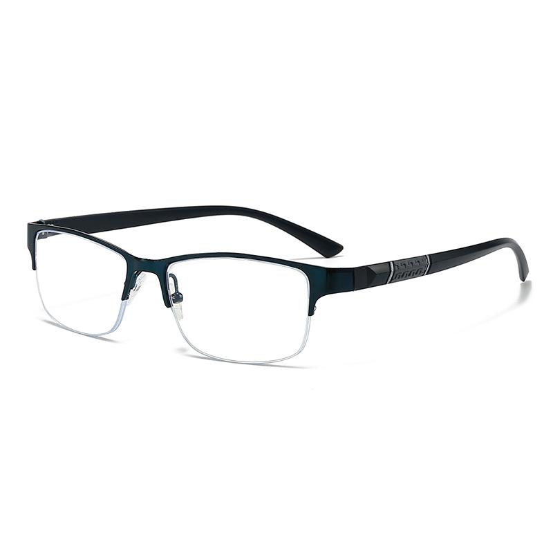 

TR90 Business Reading Glasses Men Half Frame Anti-radiation Presbyopia Eyewear Spring Leg Eyeglasses 0+1.0+1.5+2.0+2.5+3.0+3.5 2.5 синий