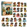 Holiday Dog Advent Calendar 2026 Dachshund Calendar, 24 Days Collectible Surprises with 2D Christmas Ornaments Festive Puppy Figures for Lovers Family