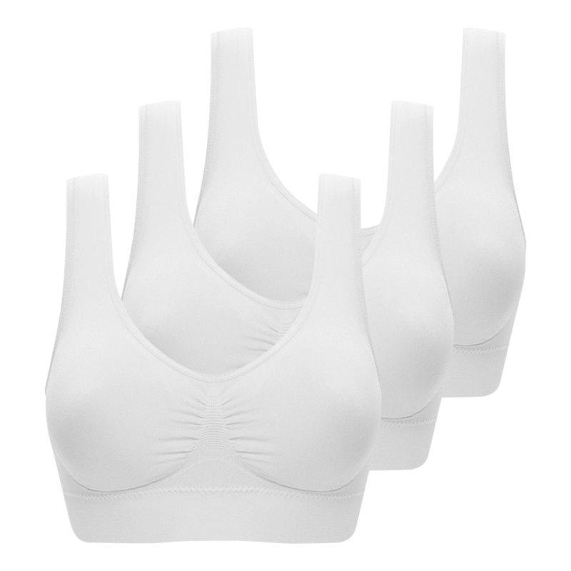 3pcs Lady Sport Yoga Fitness Bra Seamless Padded Underwear Back Smoothing Gym Workout  Wireless Push Up Brassiere Plus Size