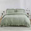 104"x90" Lotus Leaf Edge Bedding Duvet Cover Set Large Double Bed Bedroom Soft Washed Polyester 1 Duvet Cover + 2 Pillowcases