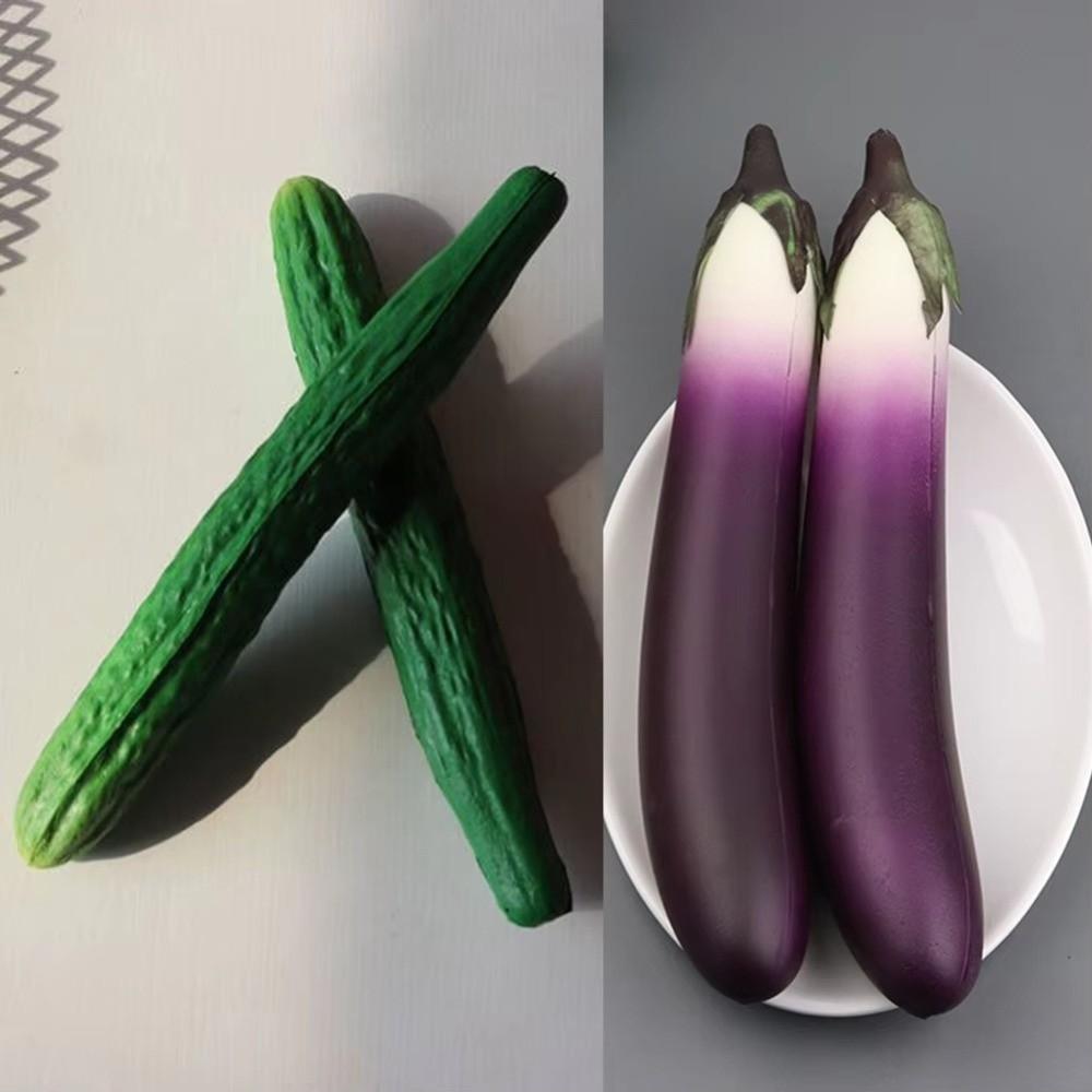 PU Artificial Vegetables Aubergine Cucumber Simulation Vegetables Ornament Corn Banana Photography Props Display Ornament