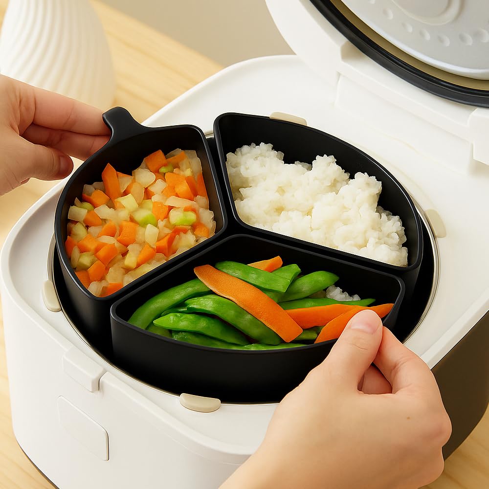 Slow Cooker Liner Rice Cooker Divider High Temperature Dishwasher Safe Food Grade Silicone Liner for Kitchen Cooking Tools (Black)