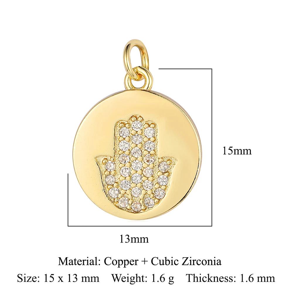 Trendy Brass Cubic Zirconia Life Tree Crown Charm Women Fish Paw Cow Pendant DIY Jewelry Bracelet Earring