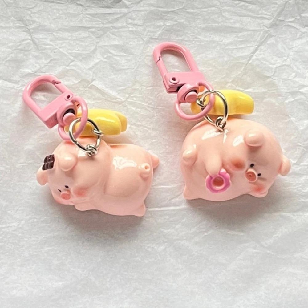 Pendant Powder Pig Keychain Cute Bag Pendant Fashion 3D Pink Pig Keychain