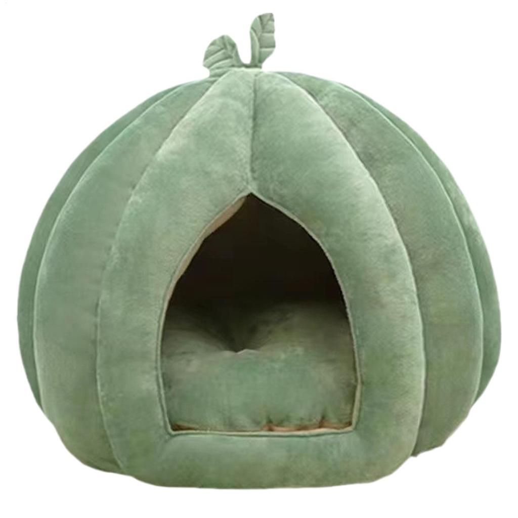 Enclosed Cat Nest Warm Cat Bed Pumpkin Shape Pet Sleeping House for Cats Washable Cat Sleeping Bed Pet Supply Halloween Pet Bed