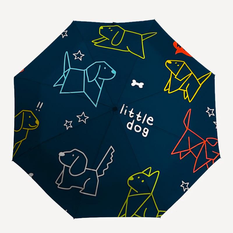 

1pc Dogs Little Automatic Open/close Umbrella, 8-Rib sturdy structure, Auto Folding/Opening, Portable Travel Umbrella for Women036