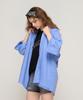 CARGOBROS FOR WOMAN Pigment Washed Oversized Short Sleeve Shirt (Light Blue)