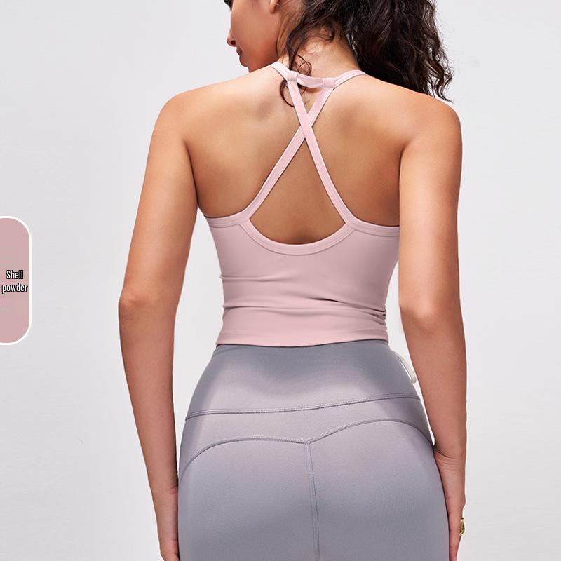 

Women s Ruched Waist-Cinching Yoga Tank with Shockproof Cups & Spaghetti Straps Extra Large