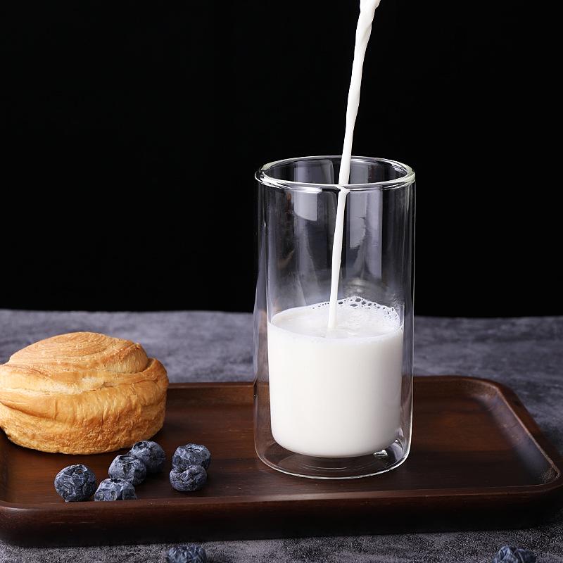 

Кружка из толстого двухслойного стекла: Теплоизолированная прозрачная чайная чашка и персонализированная чашка для напитков для домашнего использования 300ml