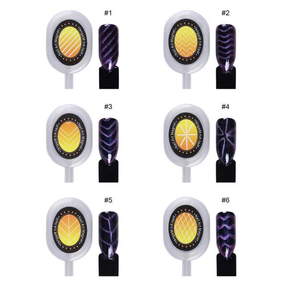 Stripe Wave Leaf Magnet Board DIY UV Cat Eye Nail Gel Polish Manicure Art Tool