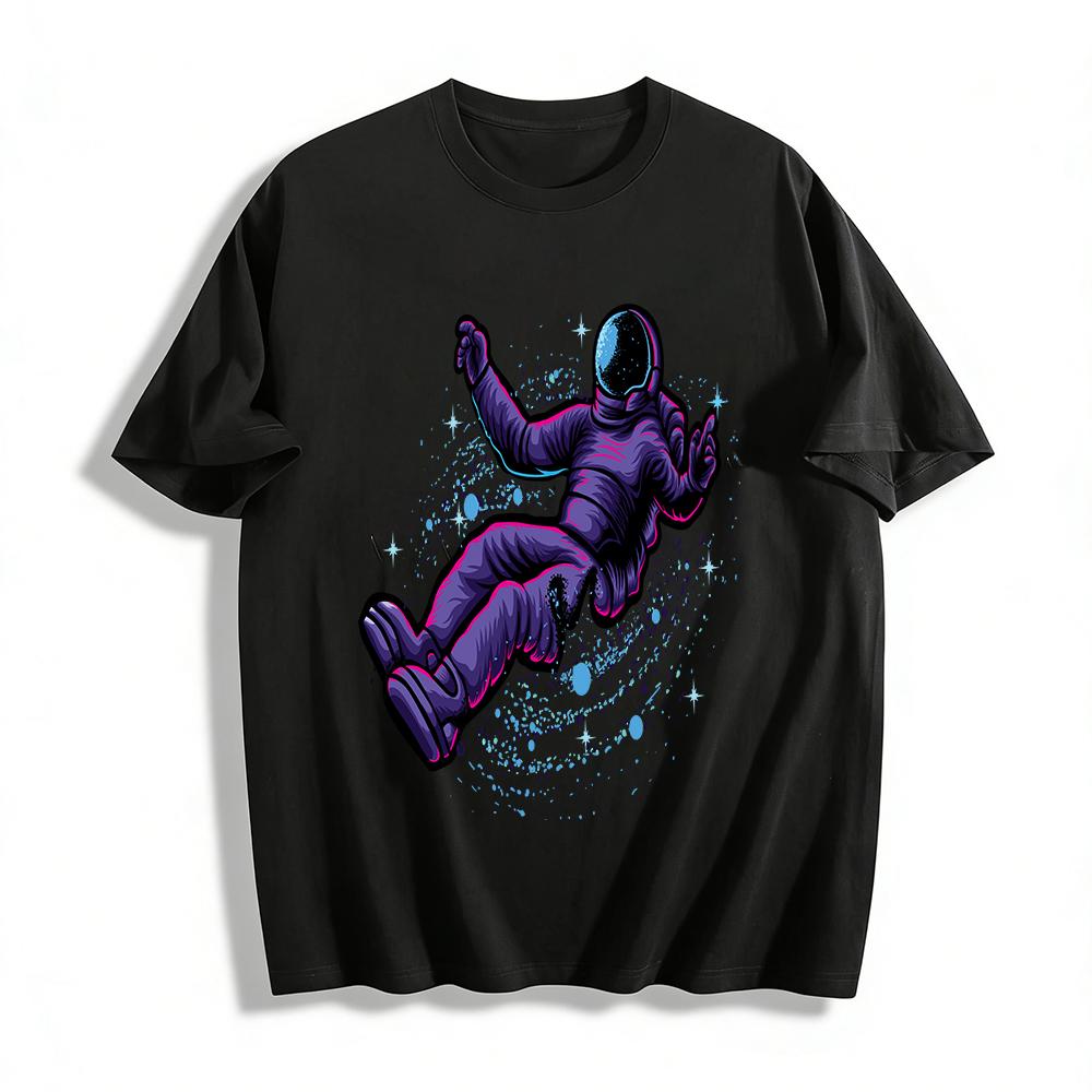 Cool Astronaut Weightless Float Print Casual Trendy T-Shirt Pure cotton T-shirt XXS