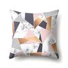 Polyester Pillow Case Nordic Ins Style Marble Geometric Printed Peach Leather Velvet Living Room Sofa Pillow Case