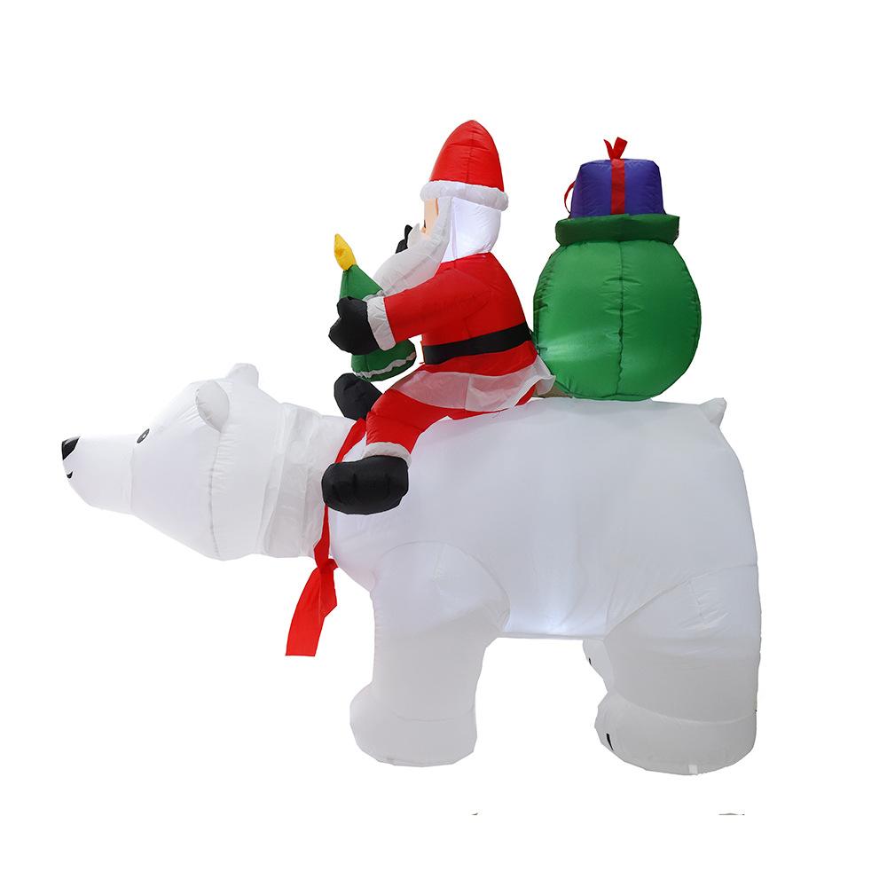 Christmas White Bear Inflatable Santa Riding Nodding Bear Party Decoration