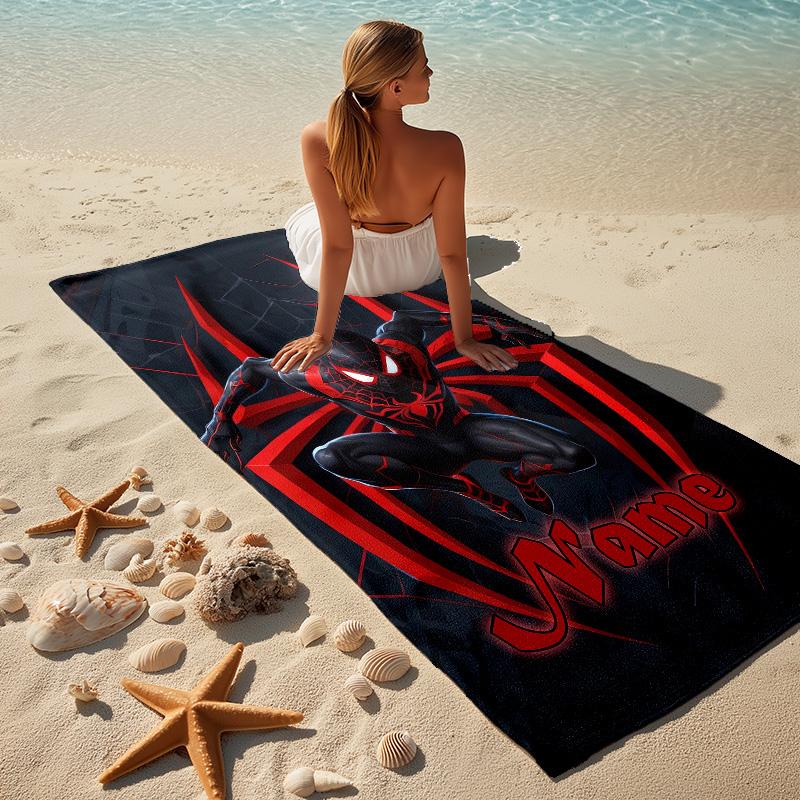 Custom Name S-Spide M-Man Flight Stylish Digital Printing Beach Towel Quick‑Drying Absorbent Blanket for Beach Pool Gym Travel