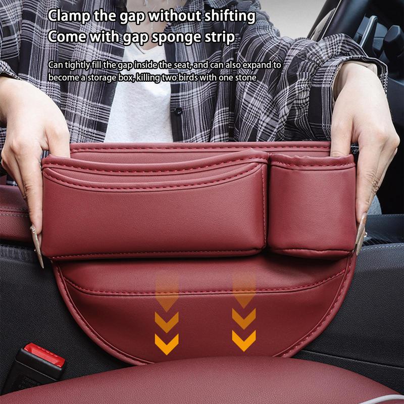 Cup Holder Bag For Car Multifunction Automotive Storage Pocket Faux Leather Console Organizer Console Crevice Filler Car