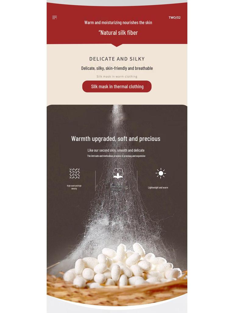 Dámský modální kašmírový hedvábný termální rolák s dlouhým rukávem na podzim a zimu