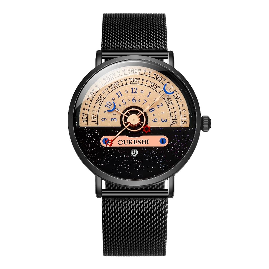 Luxury Men Business Watches Fashion Mesh Band Calendar Quartz Wristwatches For Mens Clock Reloj Hombre
