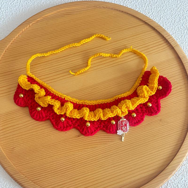New Year Neckwear: Pet Gaiter & Scarf for Cats & Dogs - Festive Knit Collar for Chinese New Year